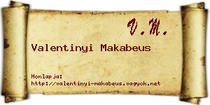 Valentinyi Makabeus névjegykártya